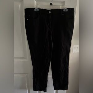 ladies, cotton spandex, black jeans, size 12 petite Rafaella Classic.